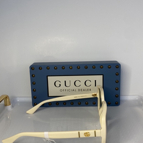 💯 - Gucci Cream/Grey Gradient GG0632S Square Sunglasses - Picture 6 of 15